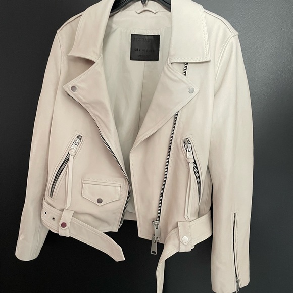 All Saints Jackets & Blazers - Gorgeous All Saints 100% sheep skin off-white biker jacket 
size 2